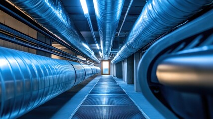 Obraz premium Safe room ventilation system ensuring clean air supply, temperature control, and comfortable conditions even during long stays.