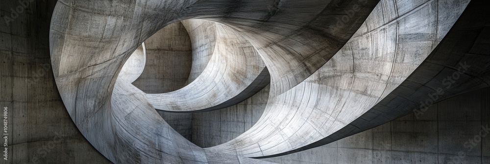 Poster abstract architectural structure with curved concrete forms
