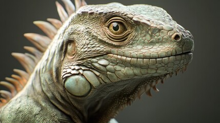 Obraz premium Small Green Iguana Closeup