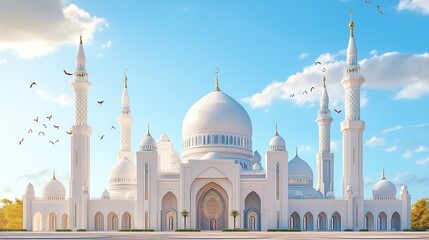 Obraz premium Majestic Islamic Mosque at Sunrise