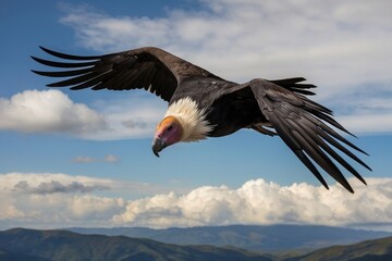 Naklejka premium a beautiful condor looking for food