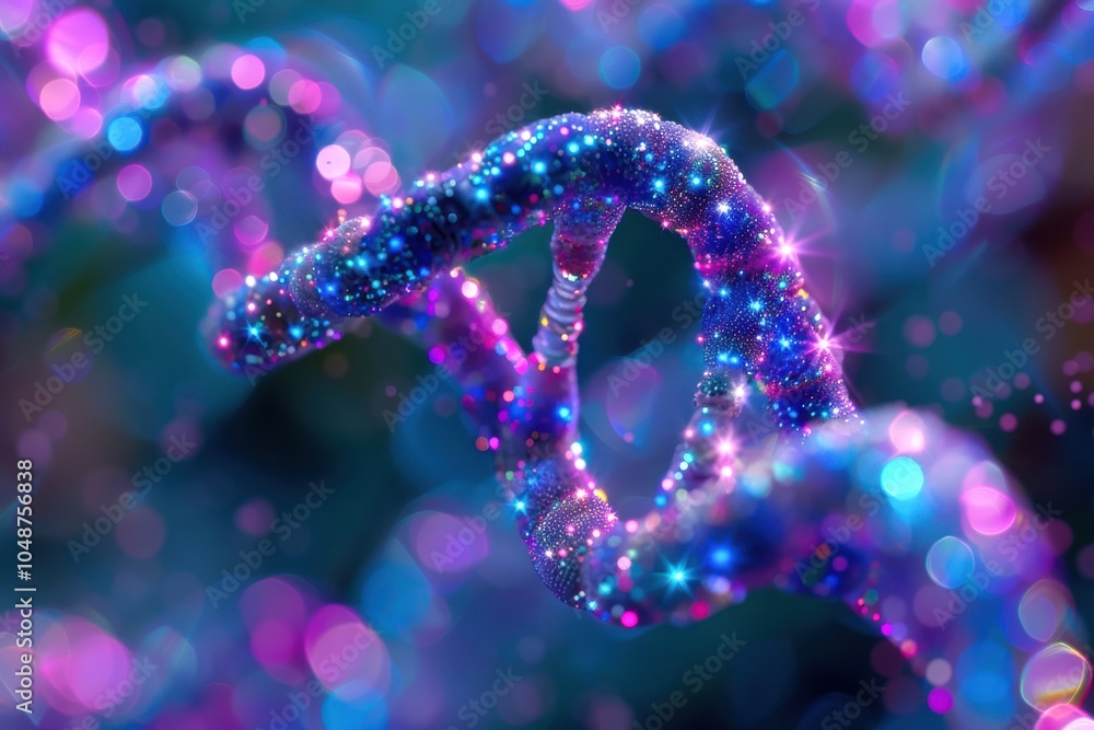 Poster mutation in dna: a close-up of dna strands showing a mutation, with one base pair altered to illustr