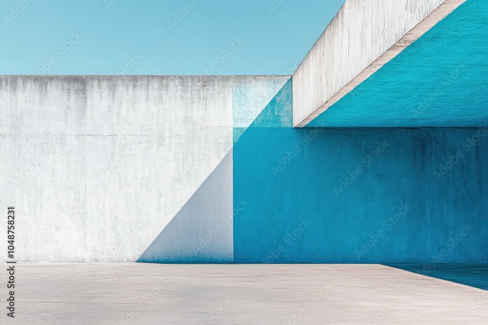 Poster minimalist architectural design with clean lines and contrasting colors