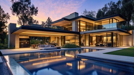 Fototapeta premium Modern house with pool