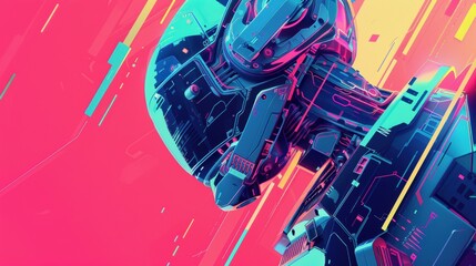 Futuristic AI and Robotics Banner for Tech Conference Promotions