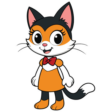 recommend clip art: Bella cat vector illustration Isolated white background.