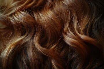 Naklejka premium Close-up of wavy, golden-brown hair