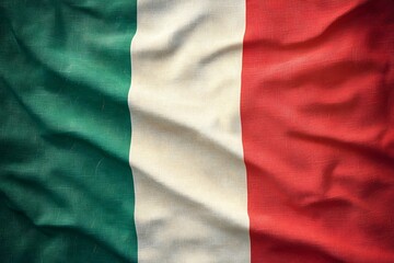 Waving Italian flag with vibrant colors displayed on fabric