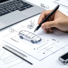 Multi-Tasking: Using Mobile Device and Notebook at Desk