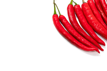 Red hot chili peppers isolated on white background. After edits.