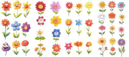 Flower emoji character sheet