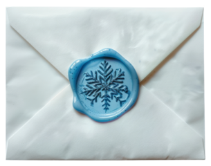PNG Coquette white envelope snowflake correspondence winter-themed.