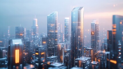 Naklejka premium Futuristic Cityscape