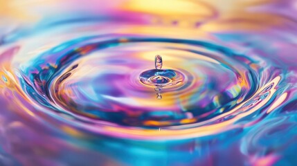 Colorful water droplet with abstract background