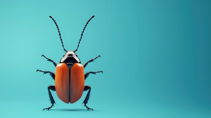 Fototapeta premium Beetle with long antennae, isolated to showcase unique features
