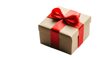 Obraz premium Gift box with red ribbon, isolated on white background