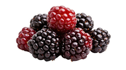 A bunch of black and red berries. transparent background png