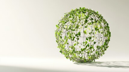 Spherical structure covered in lush green leaves