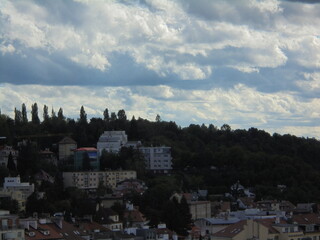 beautiful photo of the city of Prague in the Czech Republic with clouds in the background