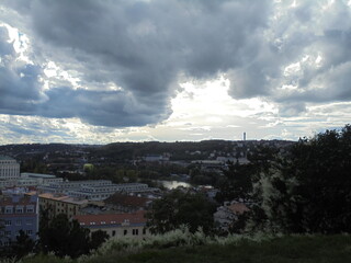 beautiful photo of the city of Prague in the Czech Republic with clouds in the background