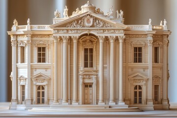 Naklejka premium Ornate architectural model of a historic palace or government building