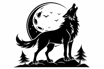 Wild Wolf Silhouette Design