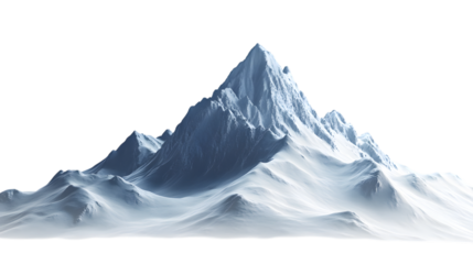 Snow mountain, generative AI, isolated on white background