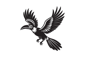 Hornbill silhouette vector bundle  illustration, Hornbill silhouette vector 