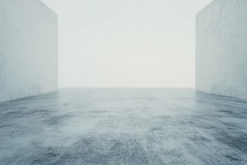 Minimalist Empty Space with Smooth Concrete Floor