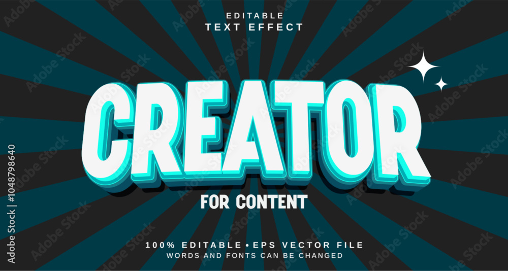 Poster editable text style effect - creator text style theme.