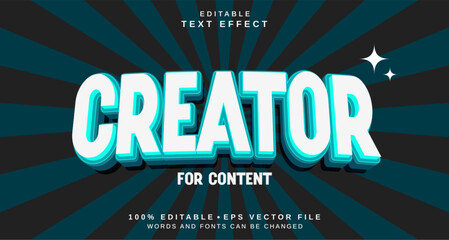 Editable text style effect - Creator text style theme.