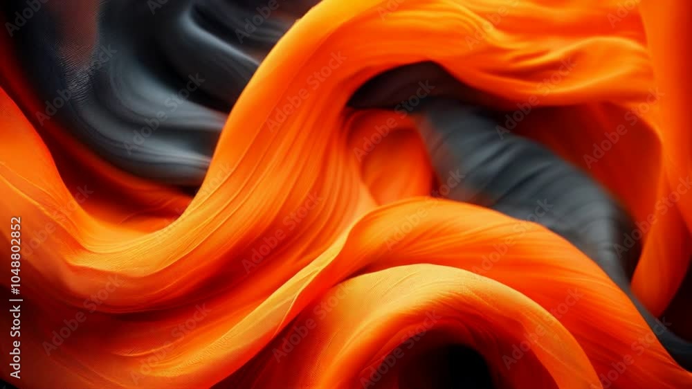 Aufkleber abstract gray and orange background with soft flowing shapes.