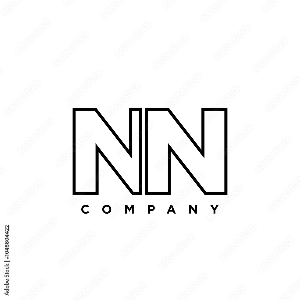 Poster letter n and n, nn logo design template. minimal monogram initial based logotype.