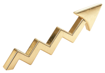PNG Gold up arrow investment financial direction.