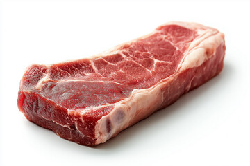 Fresh, high-quality beef steak on a clean white background ready for cooking and culinary creativity. Generative AI
