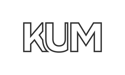 Fototapeta premium KUM logo design template with strong and modern bold text. Initial based vector logotype featuring simple and minimal typography. Trendy company identity.