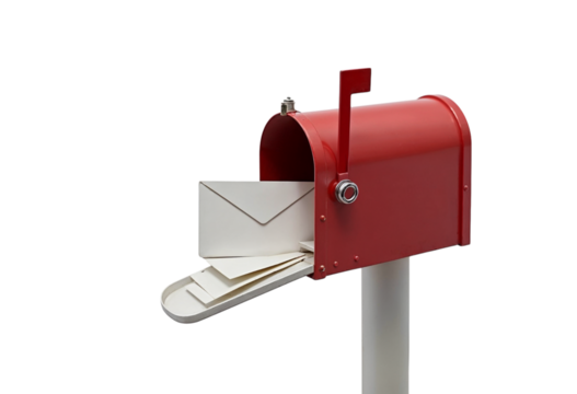 red mailbox with a letter