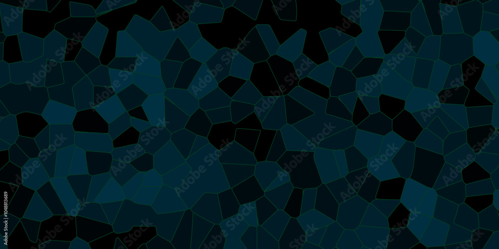 Poster abstract blue broken stained glass background design with colorful line. geometric polygonal backgro