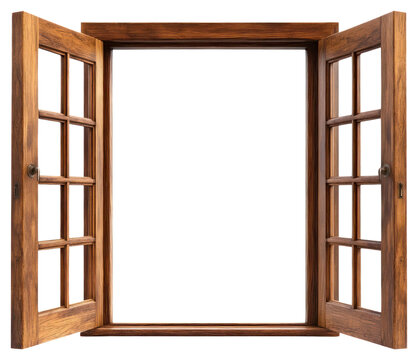 Fototapeta PNG Window wooden frame style.