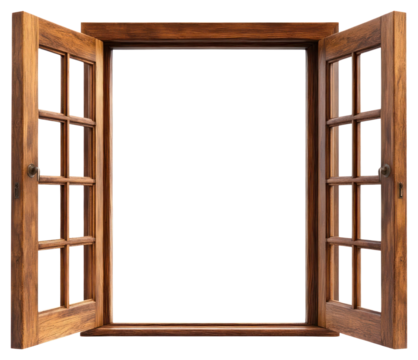 PNG Window wooden frame style. - Powered by Adobe