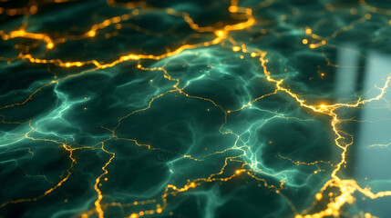 Luxurious Green and Gold Marble Texture