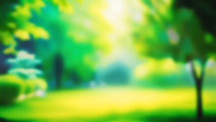 Fototapeta premium Abstract blur green park garden outdoor background
