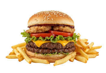 hamburger on a white background