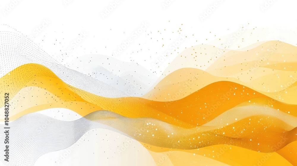 Poster abstract golden and white wavy background with subtle texture.
