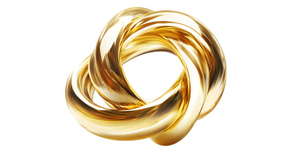 Gilded whirl on transparent background, isolated on white background