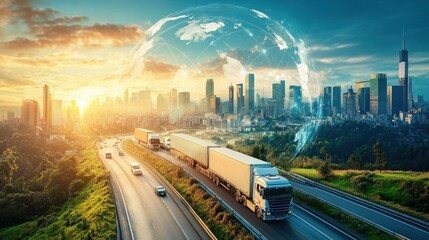 Eco-friendly freight transport solutions powered by renewable energy for sustainable logistics.