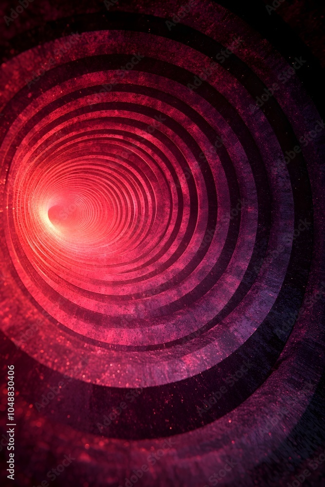 Poster an abstract swirl of vibrant red and black creates a mesmerizing tunnel effect, drawing the viewer’s
