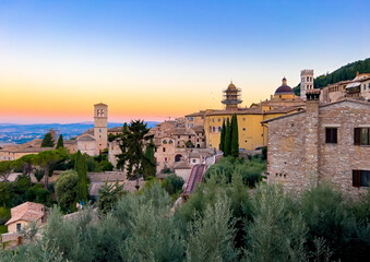 Naklejka premium A view of Assisi in the morning