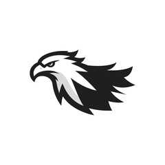 Fototapeta premium Bold Black and White Eagle Head Logo Design