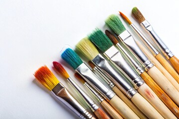 Fototapeta premium artist brushes on a white background